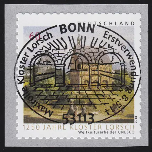 3055 Monastère de Lorsch en 2000-Rolle avec numéro GERADER, EV-O Bonn 8.5.2014