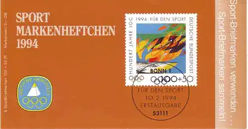 Sport 1994 Olympia - Olympisches Feuer 100 Pf, 6x1719 postfrisch