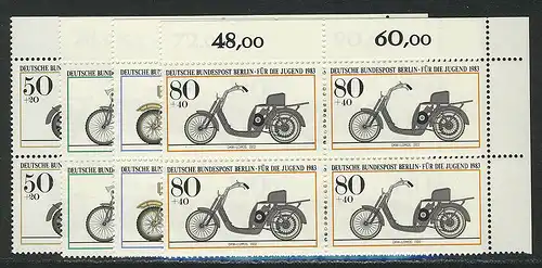 694-697 Jugend Motorräder 1983, E-Vbl o.r. Satz **