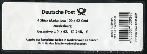 3127 Marksburg selbstklebend - Banderole für 4 Markenboxen - Type I: 115x40 mm
