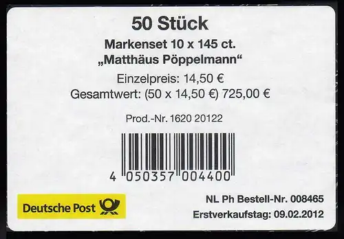 FB 19 Pöppelmann, Folienblatt - Banderole für 50 Markensets