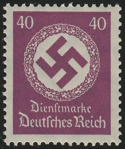 142 Behördendienst 40 Pf., Wz.4, ** - leichte Gummiriffelung, kräftiges WZ