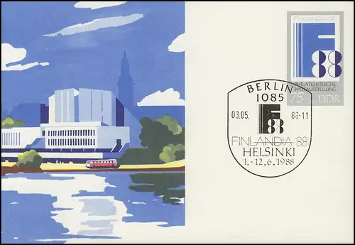 P 100 Ausstellung Finlandia 1988 75 Pf, ESSt Berlin 03.05.1988