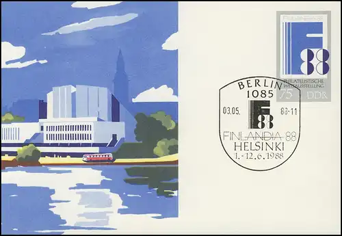P 100 Exposition Finlandia 1988 75 Pf, ESSt Berlin 03.05.1988
