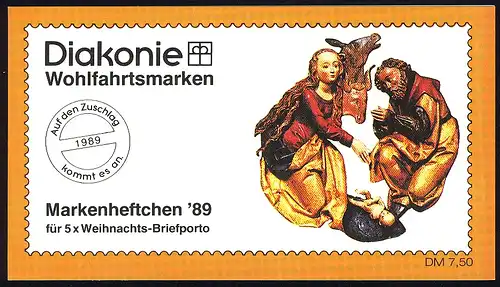 Diakonie/Weihnachten 1989 Geburt Christi 100 Pf, 5x1443, postfrisch