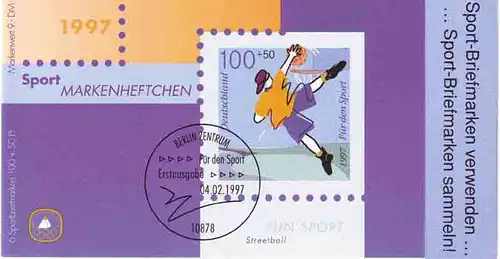 Sport 1997 Fun-Sport Streetball 100 Pf, 6x1900, postfrisch