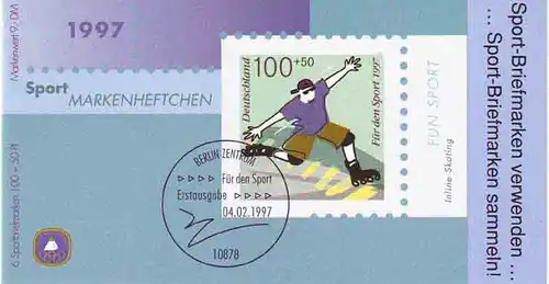 Sport 1997 Fun-Sport Inline Skating 100 Pf, 6x1899, postfrisch