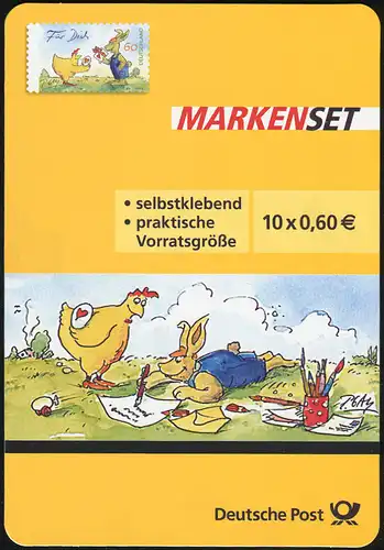 FB 37 Cartoon: Für Dich Ostern, Folienblatt-Dummy aus Plastik mit runden Ecken