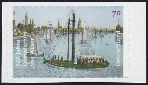 3279 Dampfschiff Die Weser, selbstklebend aus Folienblatt 62, **