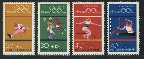 734-737 Einzelmarken aus Block 8 Olympiade - Sportarten, Satz **