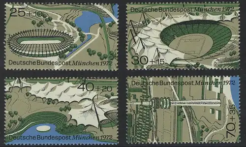 723-726 Einzelmarken aus Block 7 Olympiapark, 4 Werte, Satz **