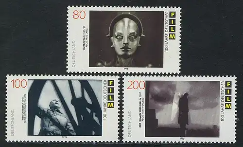 1815-1817 Einzelmarken aus Block 33 Deutscher Film, 3 Werte, Satz **