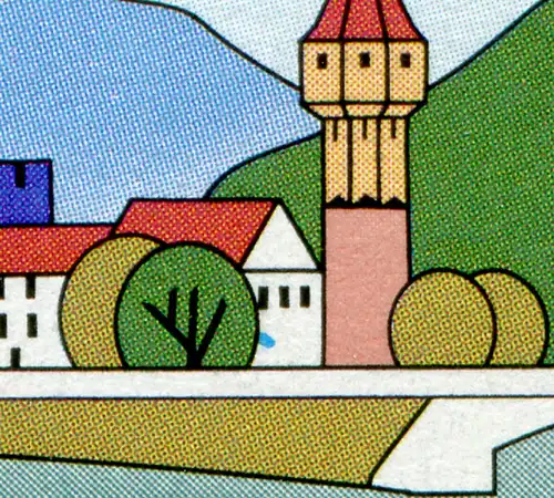 1744I Maintal mit PLF I blauer Fleck im weißen Haus, Feld 8, ** postfrisch