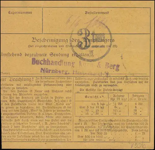 Trou de société K.F.K. sur Posthorn et chiffre MiF sur carte de paquet LEIPZIG 2.6.22