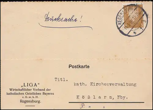 Trou de société LWV sur Ebert 3 Pf en tant que EF sur l'impression REGENSBURG 11.3.30