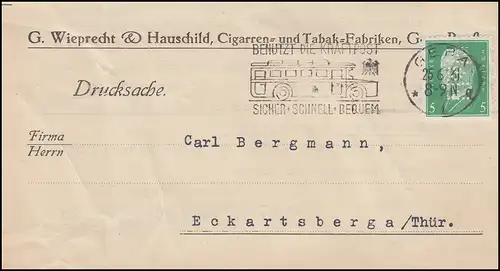 Trou de société W&H sur 411 Hindenburg 5 PF en tant que EF sur l'impression GERA 25.6.31