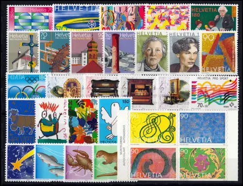 1571-1600 Suisse-Niveau 1996 complet, frais de port **