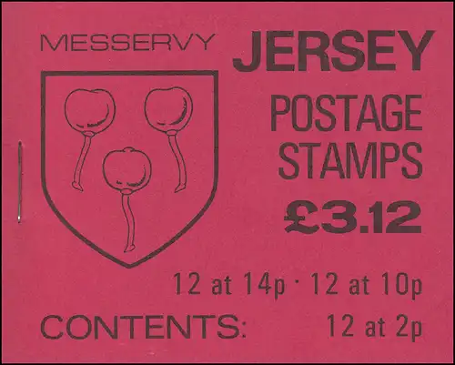 Jersey Markenheftchen 0-27, Wappen 3,12 Pfund 1986, **