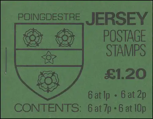 Jersey Markenheftchen 0-23, Wappen 1,20 Pfund 1981, **