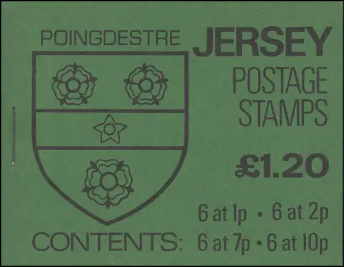 Jersey Markenheftchen 0-23, Wappen 1,20 Pfund 1981, **