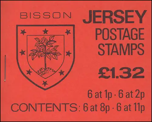 Jersey Carnets de marques 0-22, armoiries 1,32 livre 1981, **