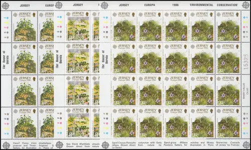 Jersey 378-380 Europe Environnement et protection de la nature, petit jeu de feuilles **