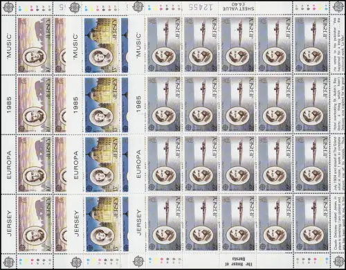 Jersey 347-349 Europe Année européenne de la musique, petit jeu d'arcs **