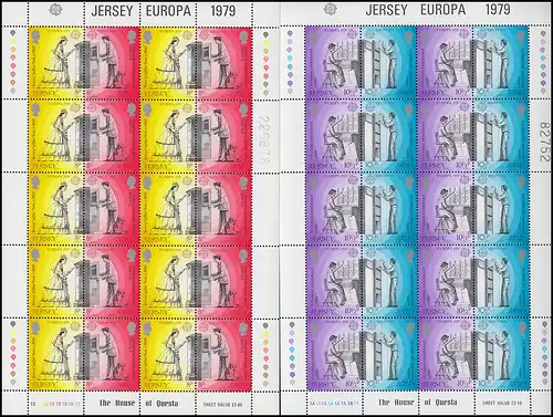 Jersey 192-195C Europa Postgeschichte - Zähnung C, Kleinbogen-Satz **