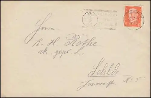 466 Hindenburg 12 p. pt. comme lettre EF HILDESHEIM Téléphone 20.12.32 selon Sehlde