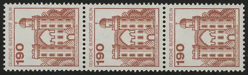 539 BuS neue Fluo 190 Pf, 3er-Streifen + Nr. **