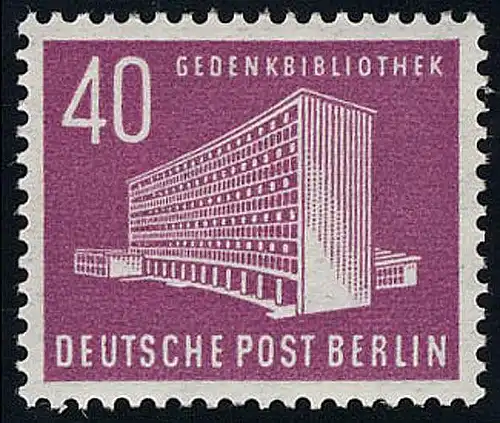 122 Berliner Bauten 40 Pf, Amerika Gedenkbibliothek ** postfrisch