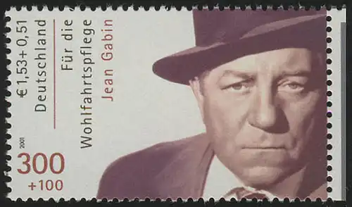 2222C Wofa Filmschauspieler Jean Gabin, Zähnung C aus MH, ** postfrisch