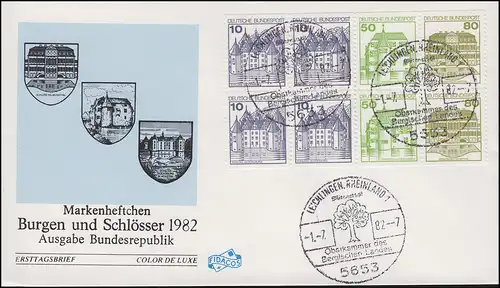 HBl. 29 BuS mit 80 Pf oliv aus MH 24 BuS Schmuck-FDC ESSt LEICHLINGEN 1.7.82