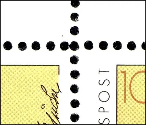1641 Blücher - Paire de bord d'angle en haut à droite: dent pointue de compensation pointu, **
