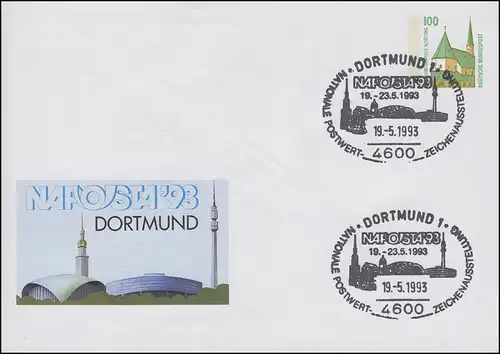 PU 290/70 SWK 100 Pf. NAPOSTA Dortmund 1993, SSt Dortmund Exposition 19.5.1993