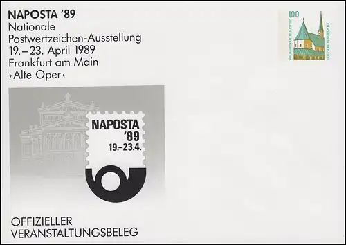 PU 290/18 SWK 100 Pf. NAPOSTA 1989 Francfort/Main Alte Oper, non utilisé