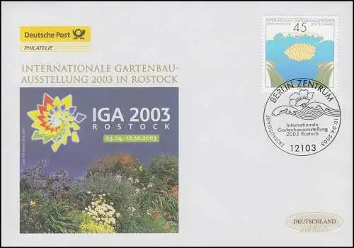 2335 Gartenbauausstellung IGA 2003 Rostock, Schmuck-FDC Deutschland exklusiv