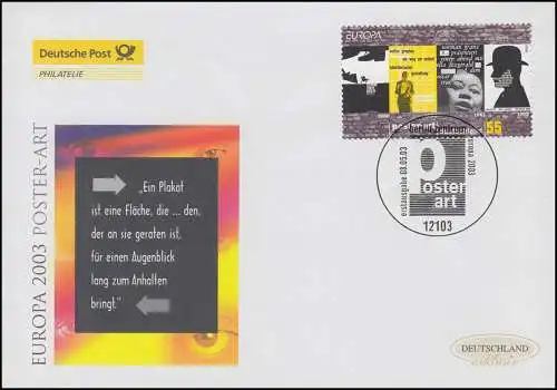 2336 EUROPA Plakatkunst, Schmuck-FDC Deutschland exklusiv