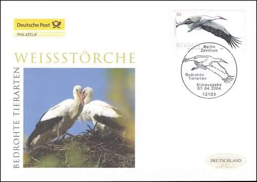 2393 Animaux menacés - cigogne blanche, bijoux-FDC Allemagne exclusivement