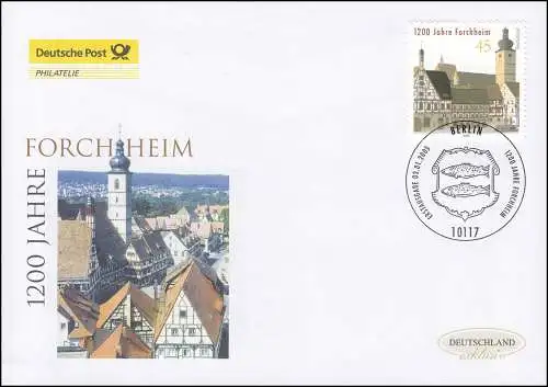 2438 anniversaire 1200 ans Forchheim, Bijoux-FDC Allemagne exclusif