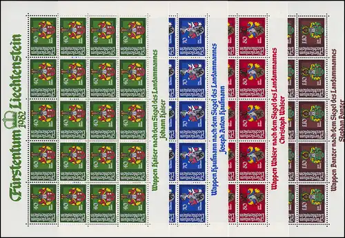 793-796 Armoiries des Landammann 1982, 4 valeurs, petit jeu de feuilles **