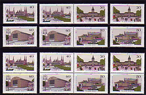 772-775 Berlin-Jubiläum aus Block 8: 5 Zusammendrucke und 4 Einzelmarken, Set **