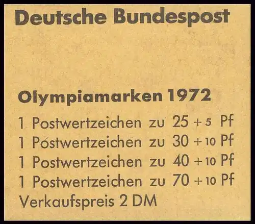 MH 17 Olympiamarken 1972 - postfrisch