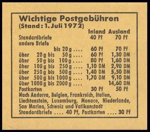 MH 17 Olympiamarken 1972 - postfrisch