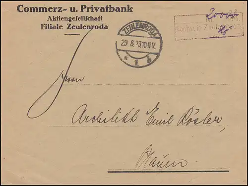 Infla-Expédition d'urgence Temple payant sur le porte-monnaie ZEULENRODA 29.8.23