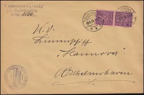 Lettre de service marine BS 1. Demi-flottille SVINEMÜNDE 9.3.23 avec D 73 comme MeF