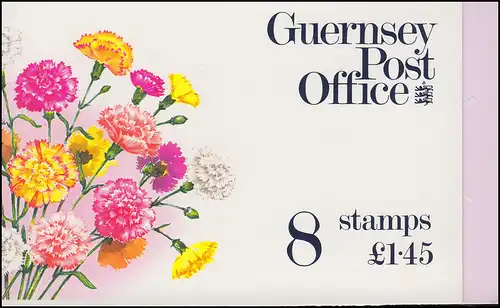 Guernesey Carnets de marques 37 Fleurs - Œillets 1992 **