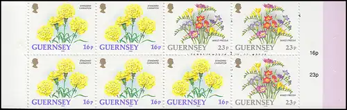 Guernesey Carnets de marques 37 Fleurs - Œillets 1992 **