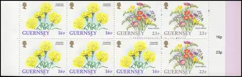 Guernesey Carnets de marques 37 Fleurs - Œillets 1992 **