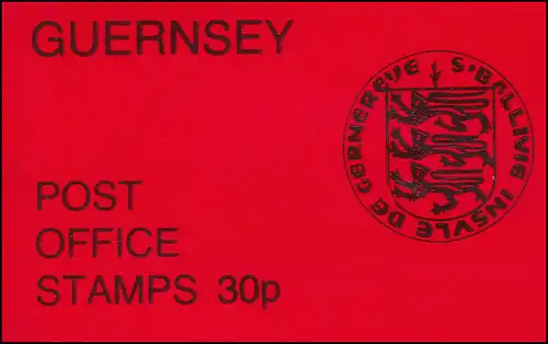 Guernesey Pack de vente de cahiers de marque VP 3 armoiries 1979 avec BZN **